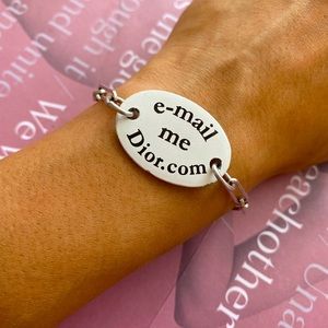 Dior White Plated Silver Bracelet